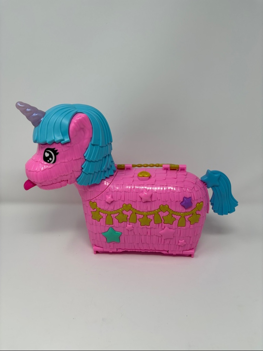 Pink Unicorn Toy Case with Blue Mane - Kids Toys Polly pocket